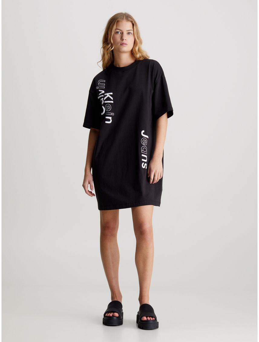 Vestido camisero boyfriend con logo