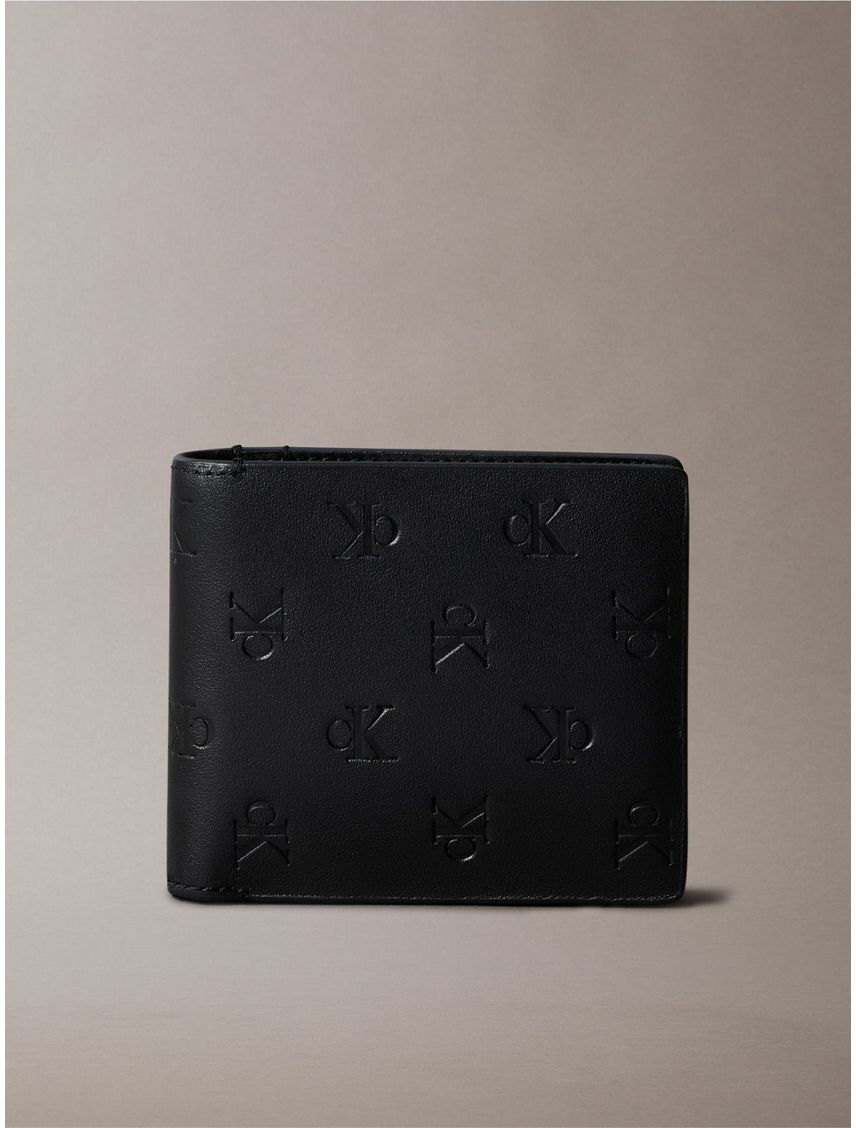 Billetera plegable con estampado en relieve