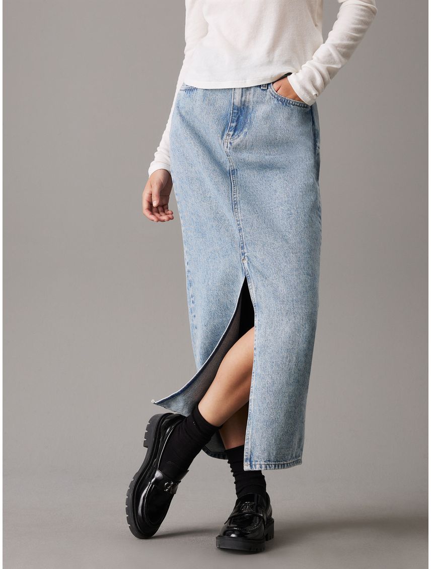Falda larga denim