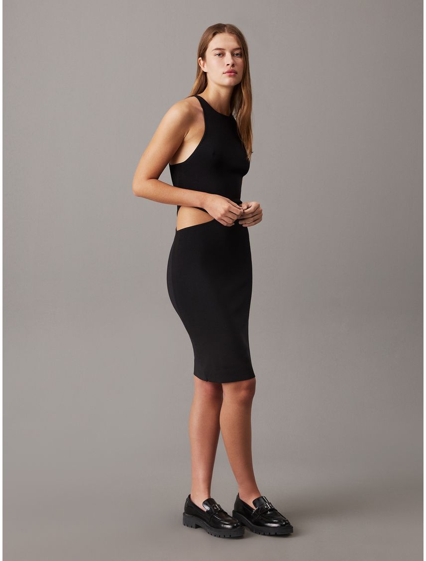 Vestido de punto slim con corte