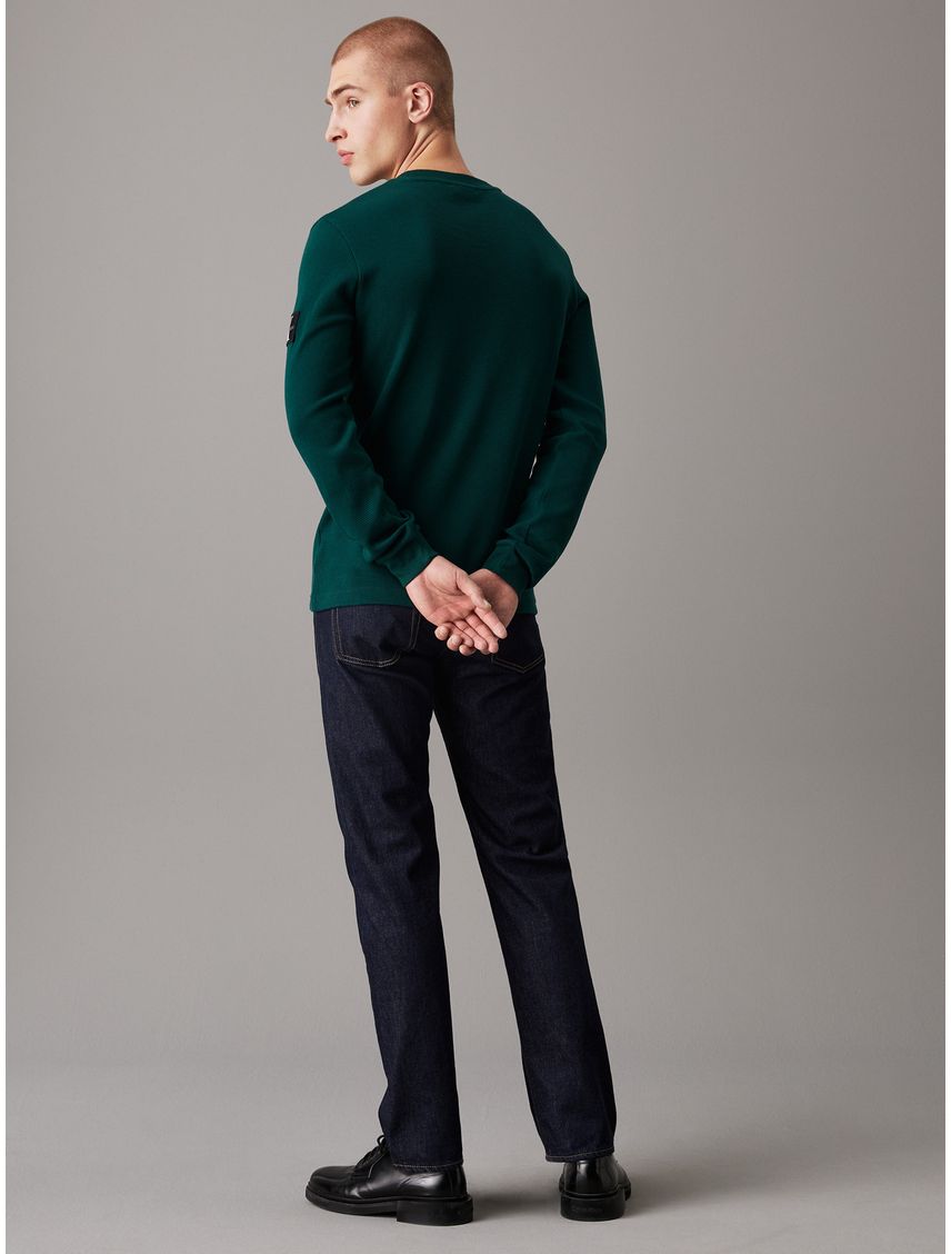 Remera slim de manga larga de punto gofrado