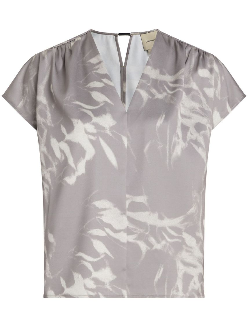 Blusa de satén con escote en v
