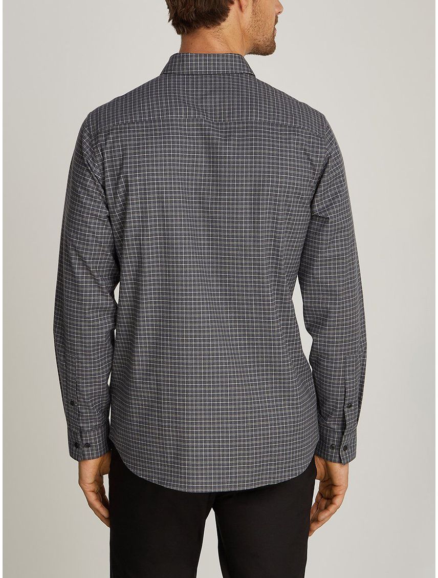 Camisa de cuadros de sarga elástica
