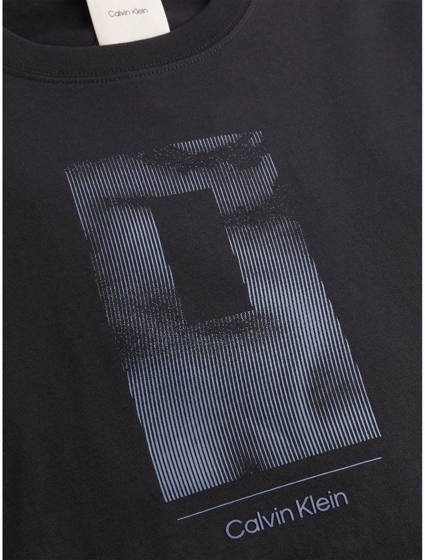 Remera con gráfico de líneas verticales