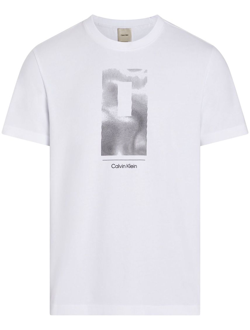 Remera con gráfico de líneas verticales