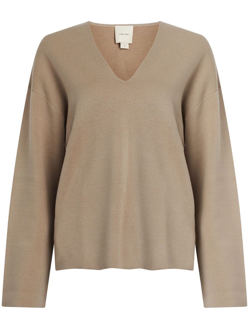 Sweater de lana con escote en v