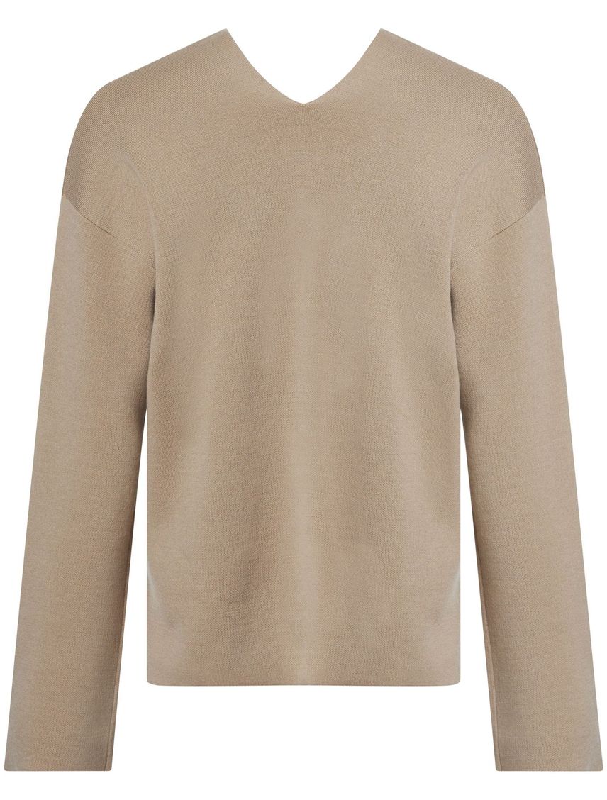 Sweater de lana con escote en v
