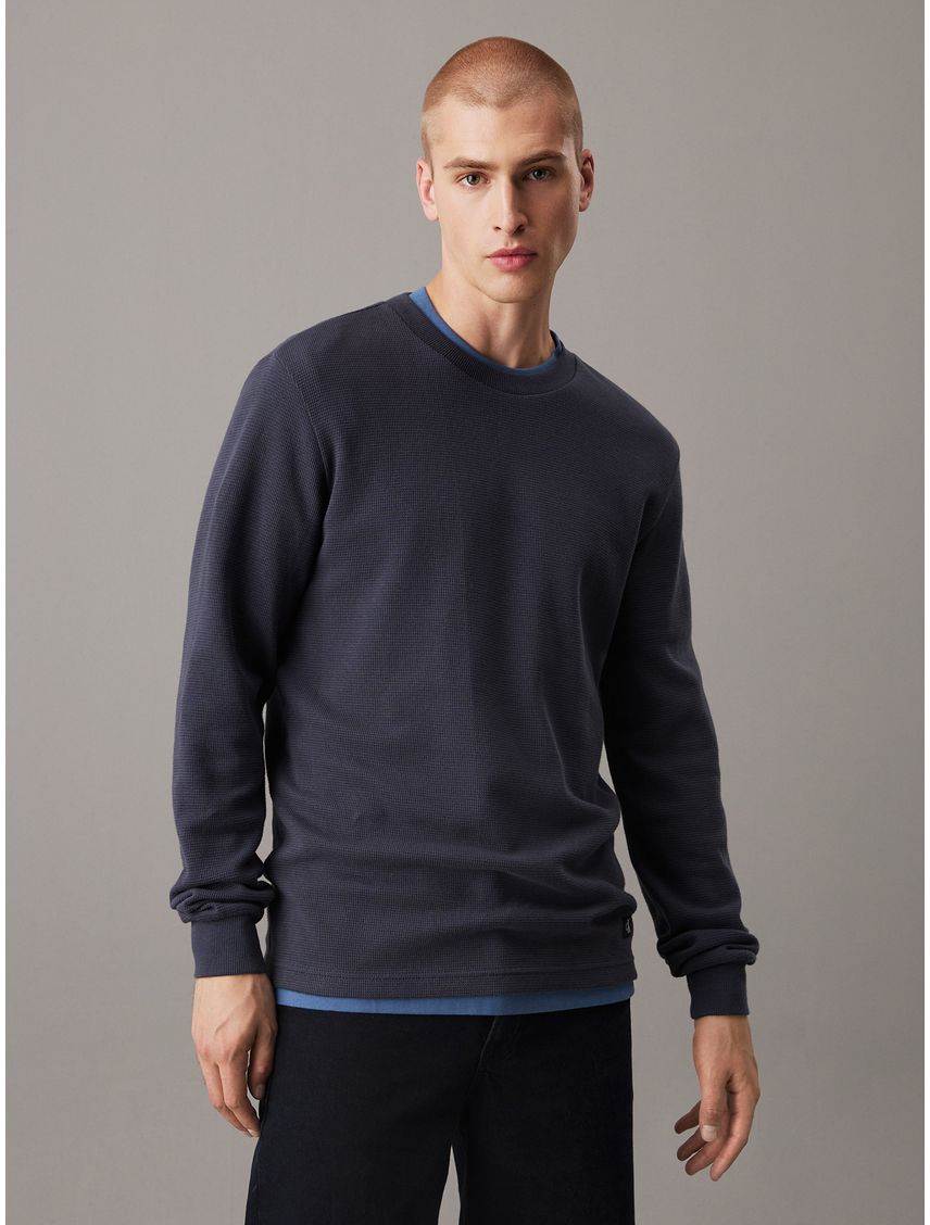 Remera de manga larga de punto gofrado