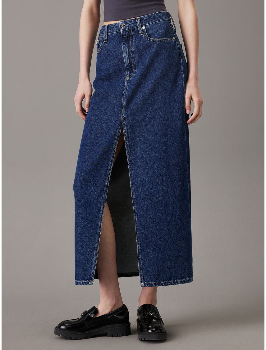 Falda larga denim