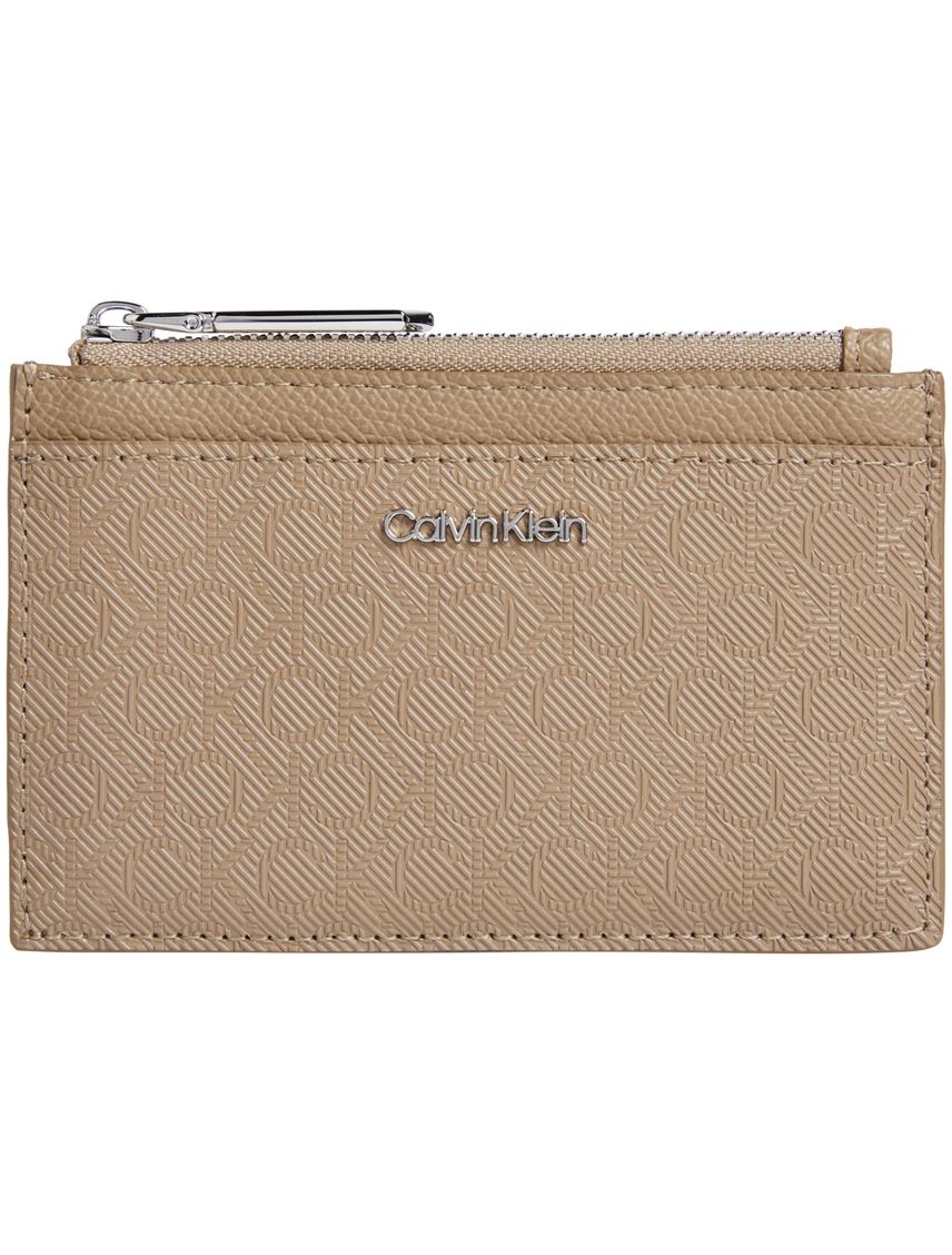 Tarjetero con monograma y cremallera