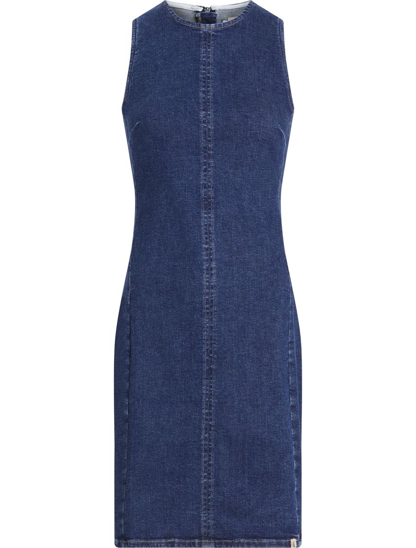 Vestido corto estilo bodycon de denim con recortes