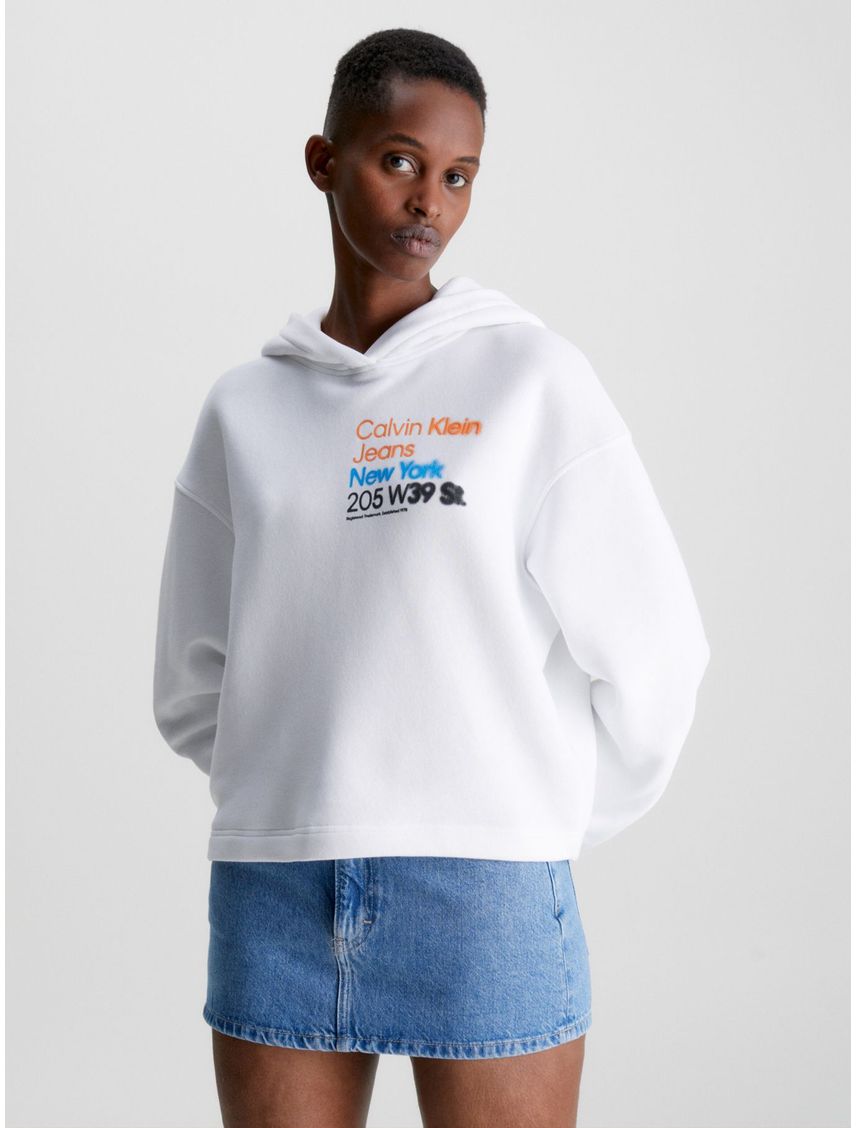 Buzo cropped con logo motion blur