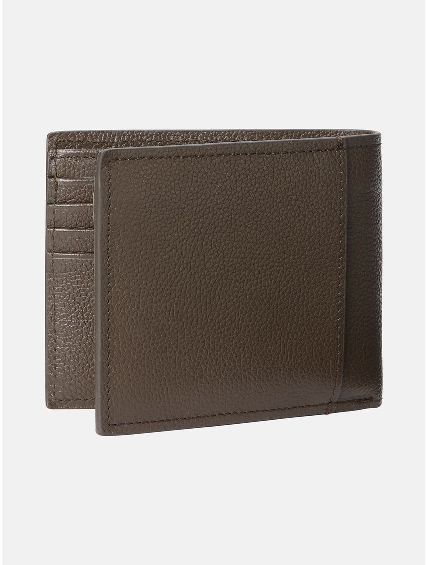 Billetera de piel con compartimento para billetes y monedero y RFID