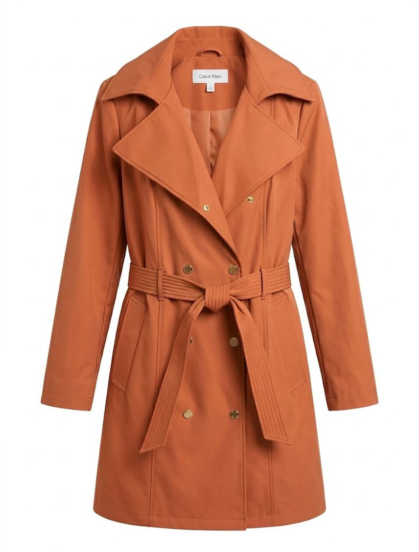 Campera trench softshell de doble botonadura